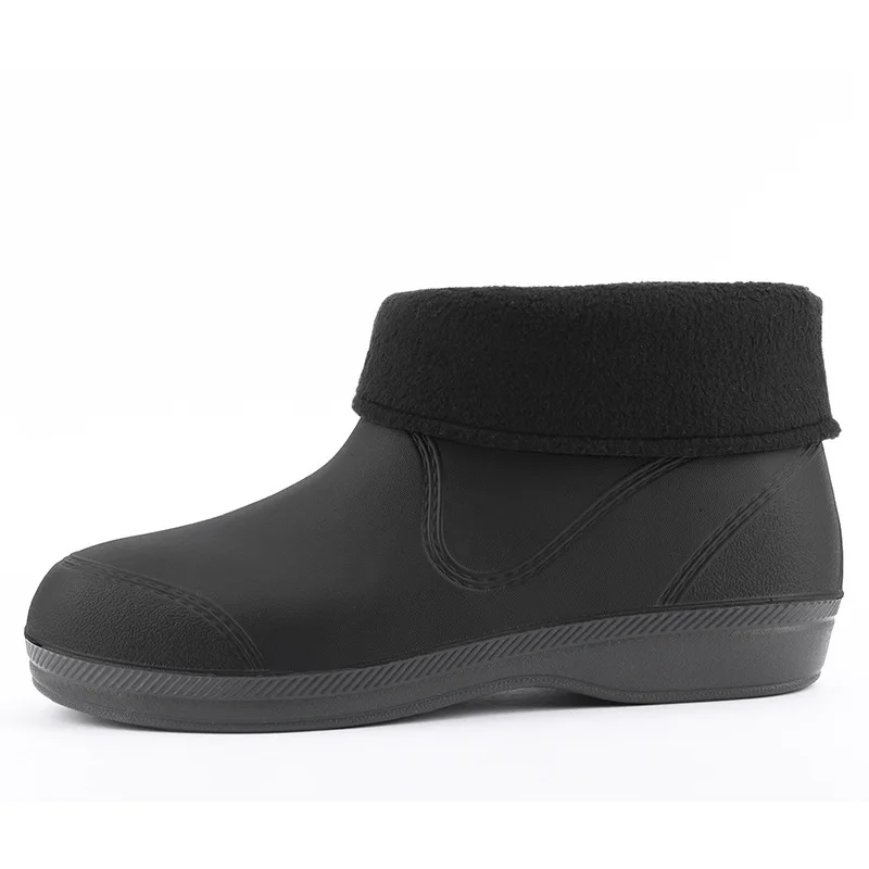 Women Non-slip Rain Shoes Female Safety Work Water Boots Waterproof Ankle Rain Boots Round Toe Warm Snow Boots