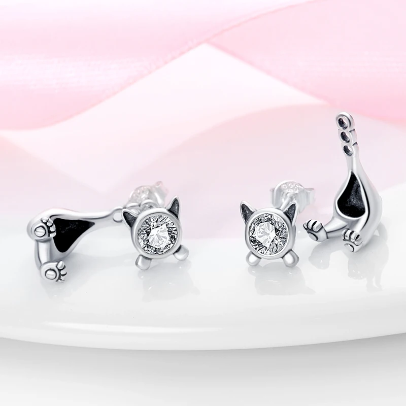 

Женские серьги-гвоздики из серебра s925 пробы с фианитом