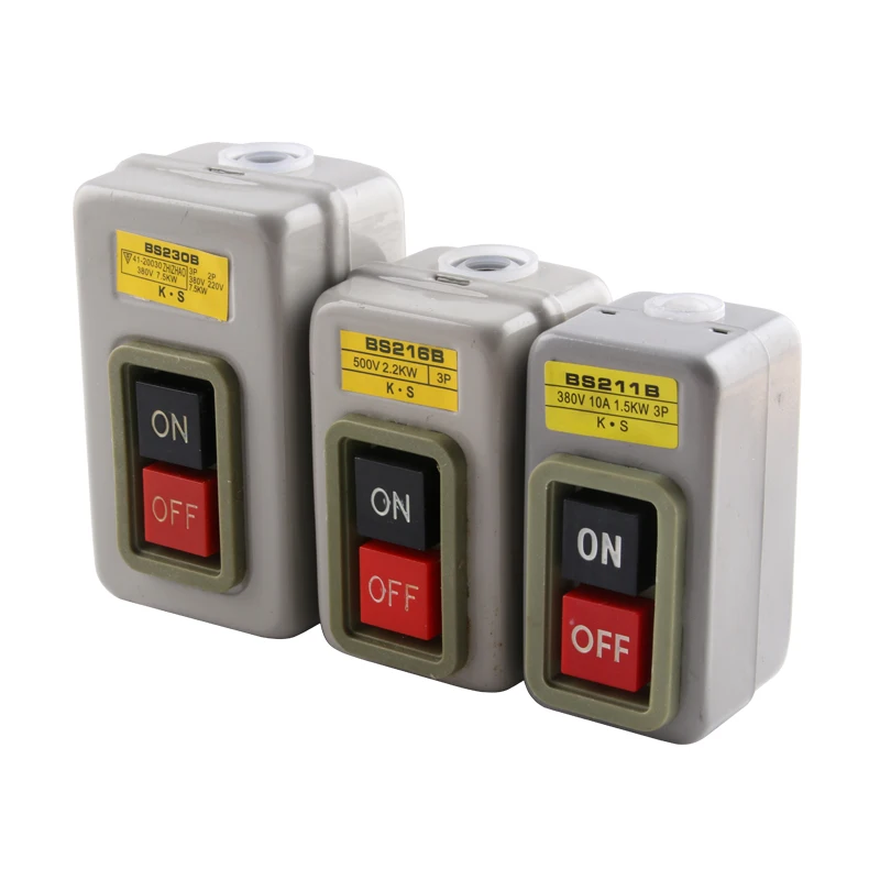Кнопочный переключатель питания BS11B BS216B BS230B, 220 В, 380 Вт, 3700 в