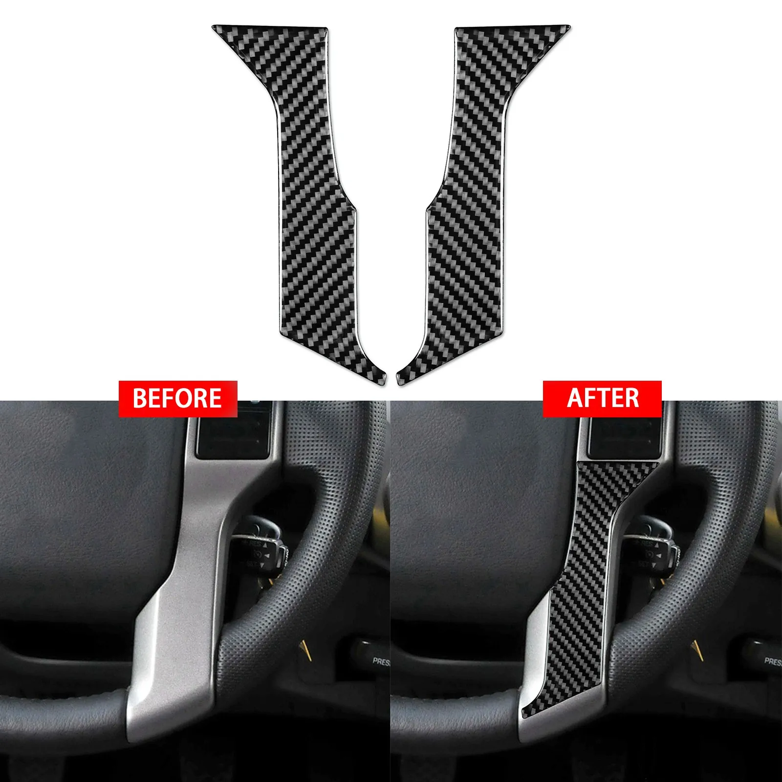 

Real Carbon Fiber Car Steering Wheel Button Cover Trim Stickers For Toyota Tacuma 2015-2020 Auto Interior Sticker Accessories