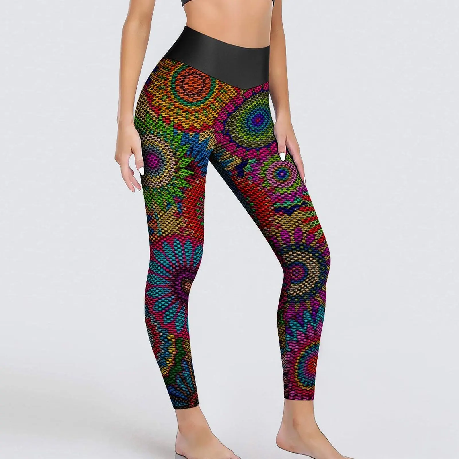 

Colorful Mandala Leggings Retro Bohemian Print Workout Yoga Pants Push Up Quick-Dry Sports Tights Women Novelty Design Leggins