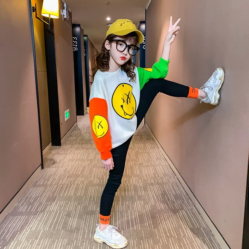 Girls /Boys Suit Sweatshirts +Pants Cotton 2Pcs/Sets 2022 Cheap Spring Autumn Thicken Teenager Warm Kid Outdoor Children Clothin