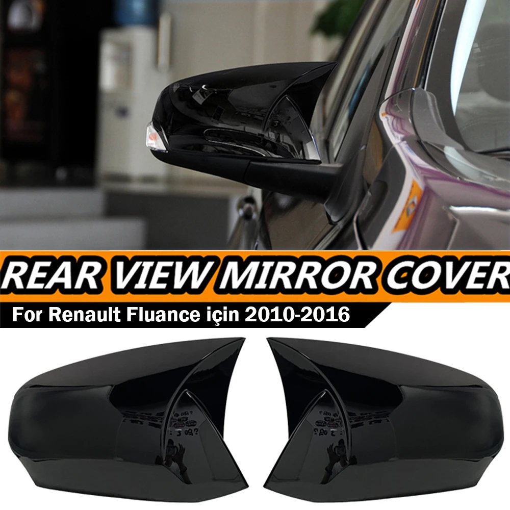 

Колпачки для боковых зеркал заднего вида, 1 пара, отделка, глянцевое черное углеродное волокно для Renault Fluance 2010-2016, автомобильные аксессуары