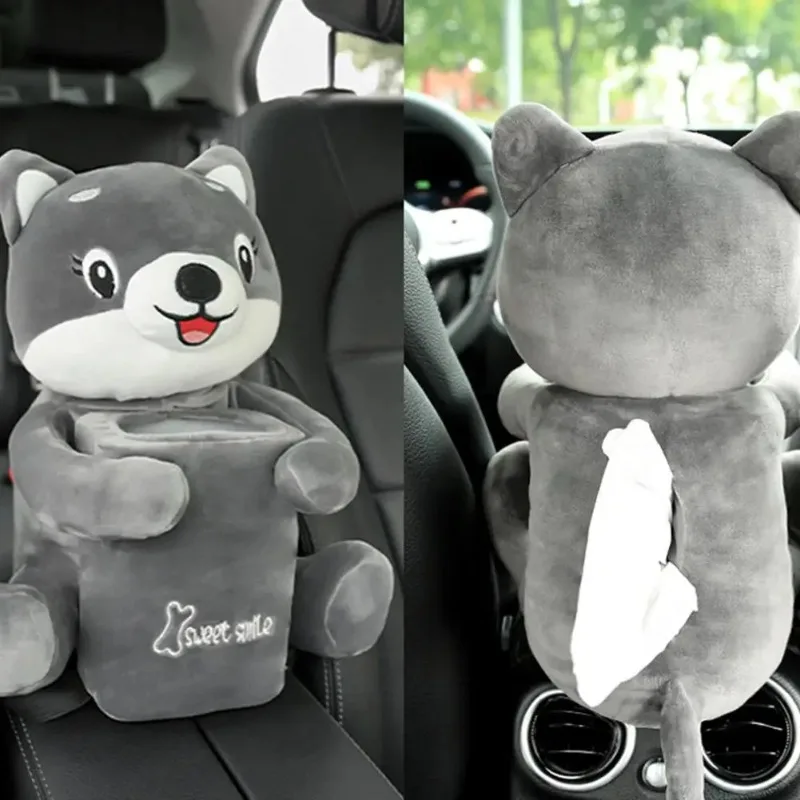 2 в 1 автомобильная коробка для салфеток с милым мультяшным рисунком