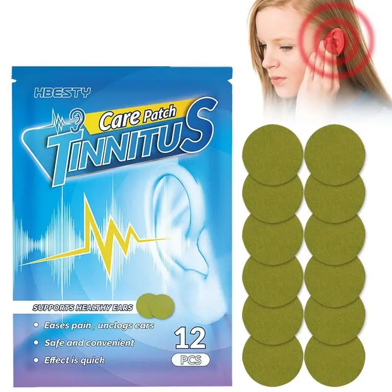 

12PCS Relaxing Ear Patch Portable Mugwort Tinnitus Patch Prevent Vomiting Improve Listening Anti Headache For Taking Car Plane