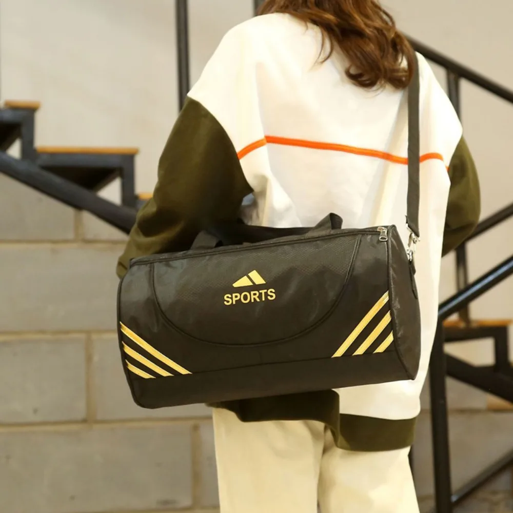 Men Women Sports Gym Bag Travel Fashion Unisex Outdoor Yoga Training Fitness Leisure Bag Black Swimming Handbag