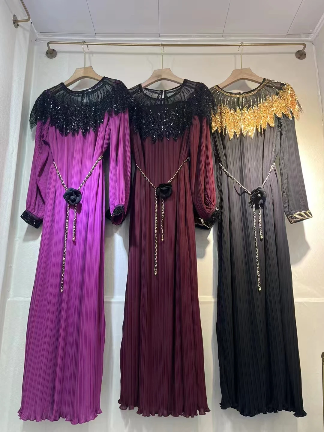 Женское длинное плиссированное платье SEQINYY весенне-осеннее модное дизайнерское