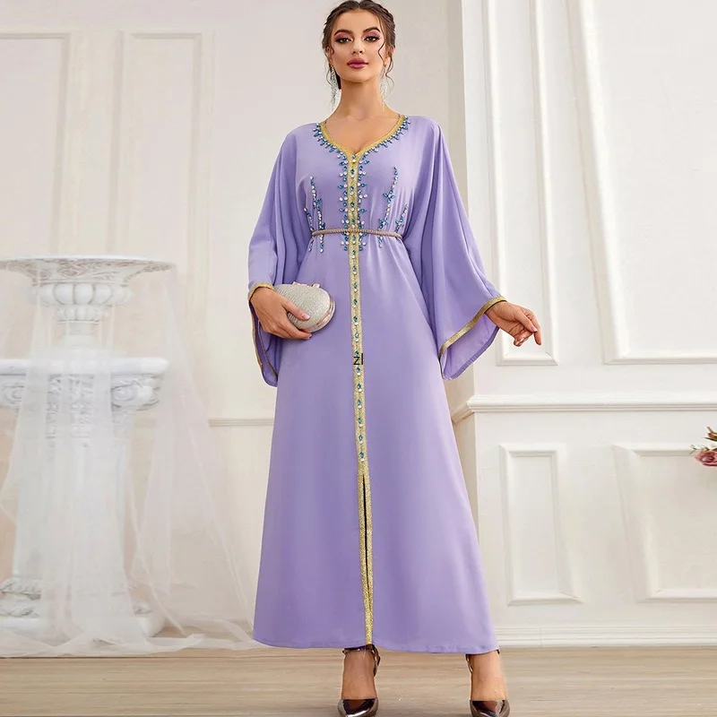 Eid Muslim Fashion Hijab Dress Saudi Arabic Turkey Abaya Dubai Caftan Dresses for Women Moroccan Kaftan Islam Modest Clothing