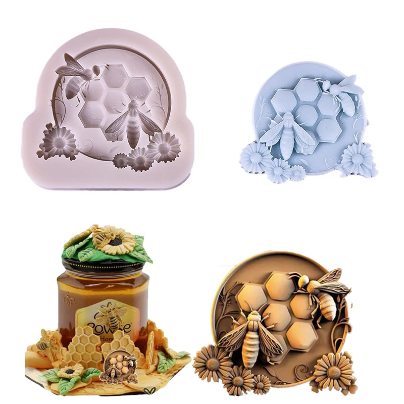 Силиконовая форма для мастики в виде сот фоторамка шоколада пчелы фотопаста