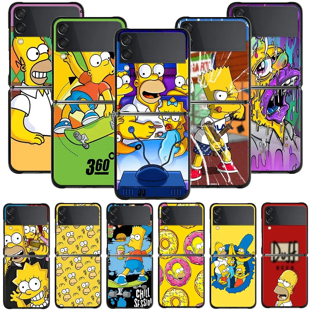 

Funny Homer Simpson Family Phone Case For Samsung Z Flip4 5G Galaxy Z Flip 3 ZFlip 3 5G Hard PC Cover ZF3 zflip3 Fitted Coque