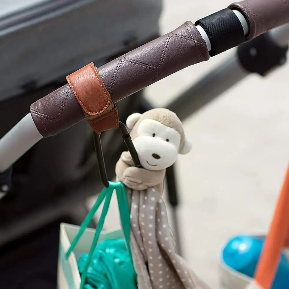 

PU Leather Baby Stroller Hook Accessories Rotatable Hanger Stick Magic Hook Pram Carriage Pushchair Hanging Baby Car Hook A6O6