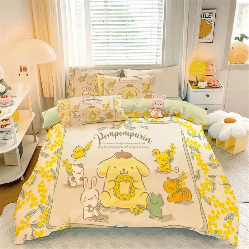 Sanrio Kawaii Pom Purin пододеяльник аниме спальня Съемная мягкая защита от грязи чашка