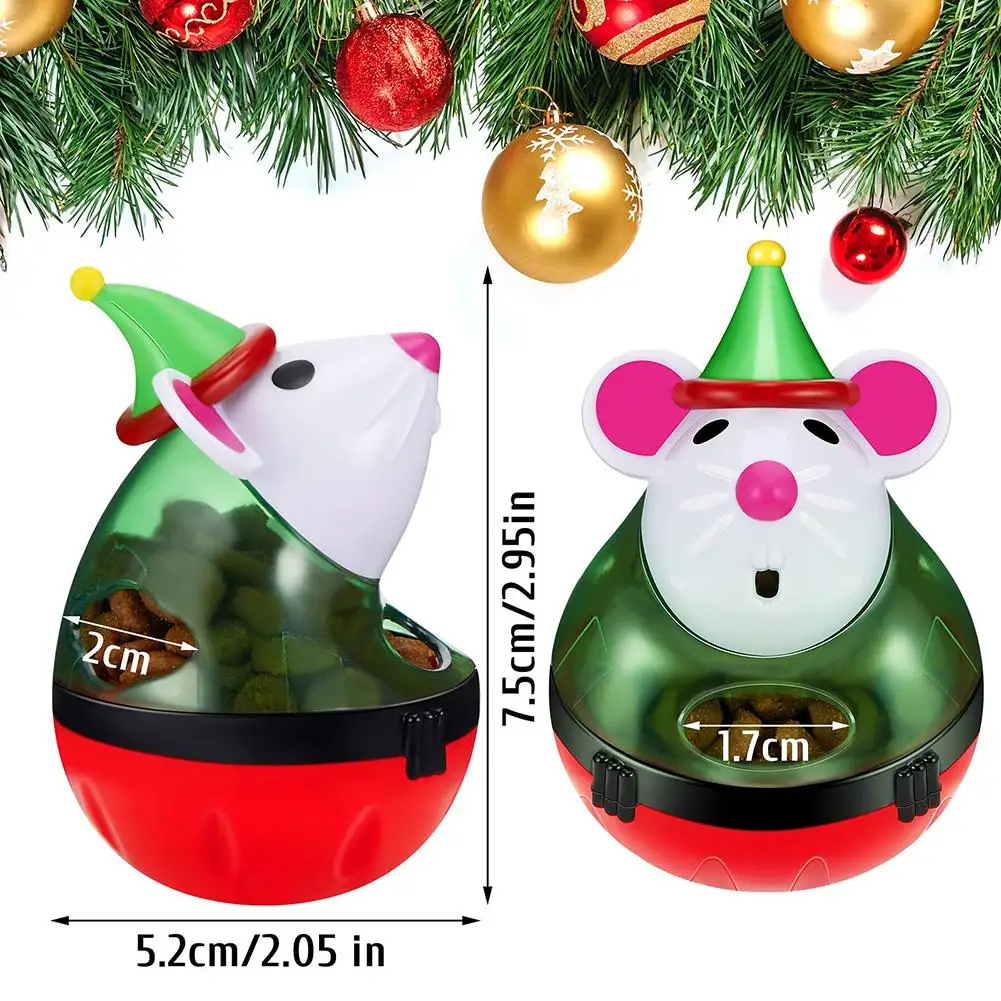 

Рождественская кошка, медленная кормушка, смешная форма мыши, устойчивая к укусам Неваляшка, украшение для домашних кошек