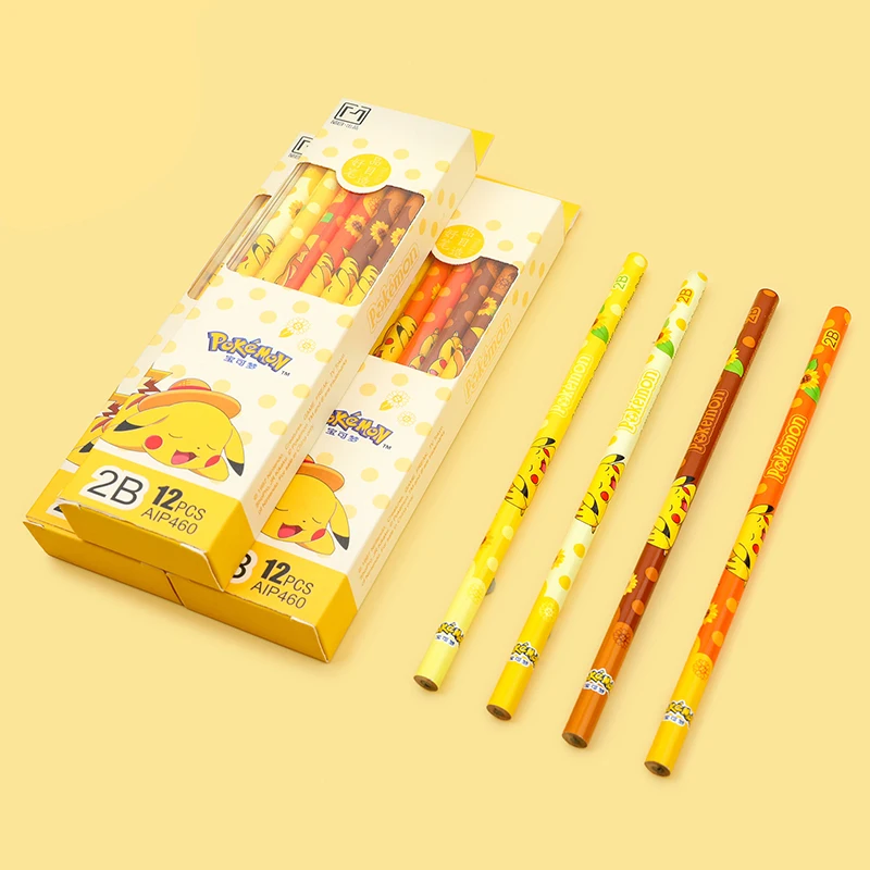 

8/10pc Pokemon 2B Pencil HB Pencil&gel pen Cartoon Anime Student Stationery School Supplies Pencil for School Pikachu Figure Toy