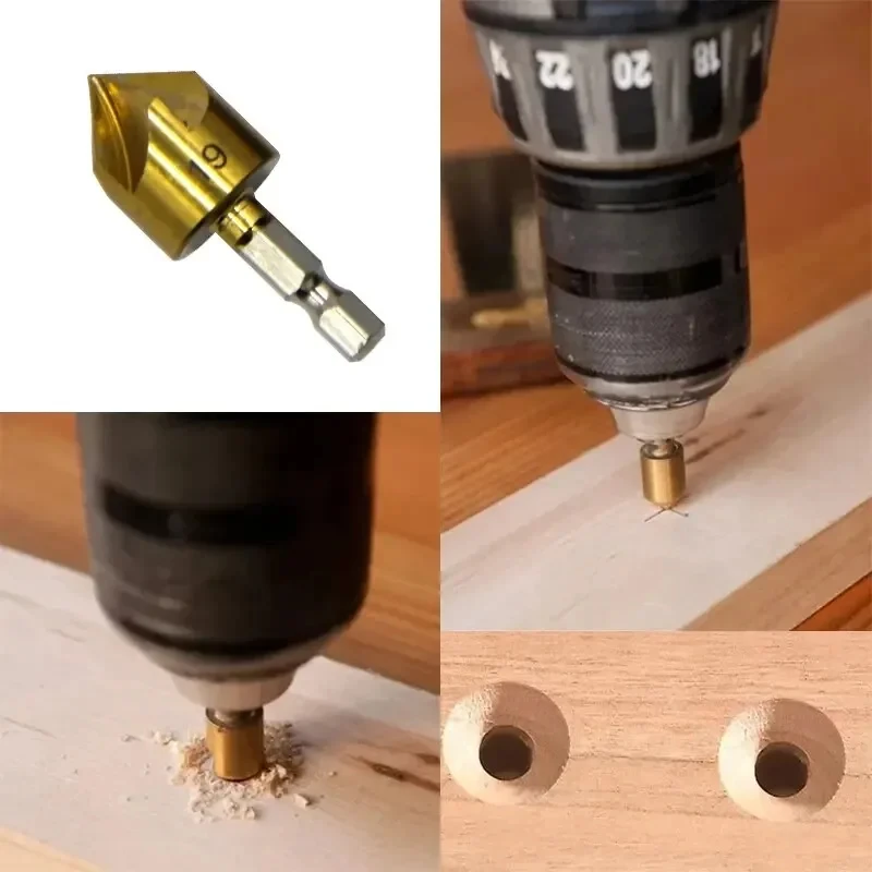 Набор шестигранных сверл из титанового сплава для точечной обработки дерева 6 шт