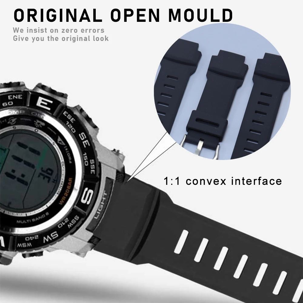 

Резиновый ремешок с пряжкой для Casioak PRW-3500/2500/5100 браслет для PRG-260/550/250/500 силиконовые аксессуары для часов