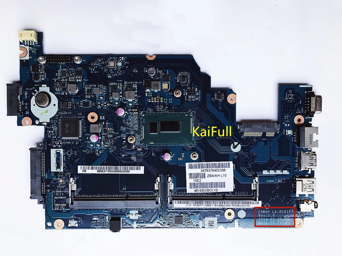 Материнская плата для ноутбука ACER E5-571 15 6 дюйма DDR3L i5-4210U CPU NBML811004 Z5WAH 100%