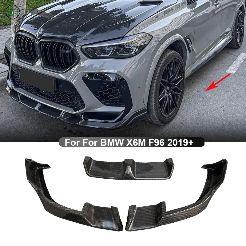 Углеродное волокно для BMW X6M F96 2019 + сплиттер переднего бампера передняя губа