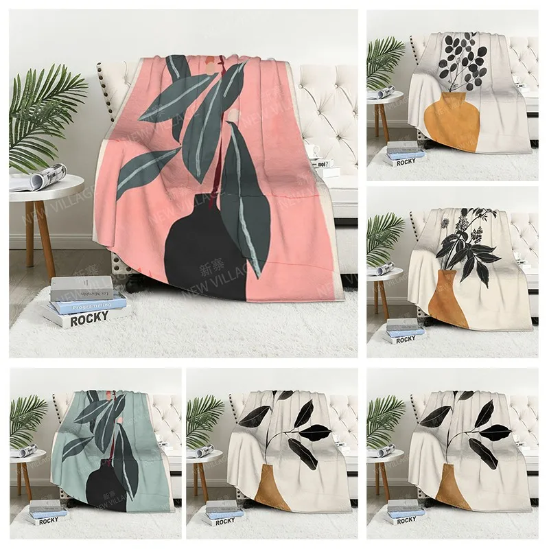 

Клетчатый диван для колена, теплый зимний чехол для кровати, декоративное одеяло, бохо, теплый флис, скандинавский, мягкий и пушистый лист, растение