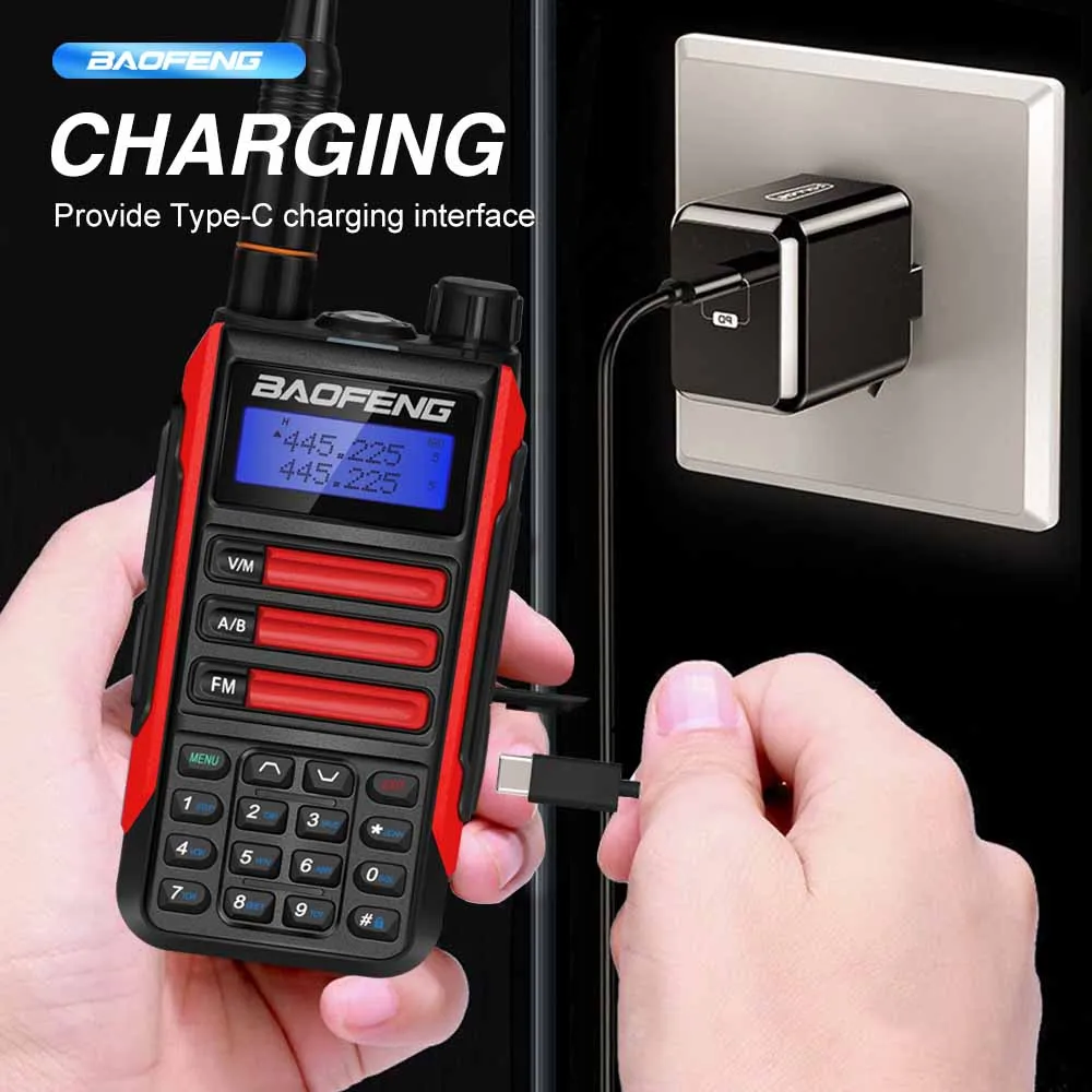 Baofeng UV16 plus Walkie Talkie 10W 5800mah 128CH VHF UHF Dual Band Two Way CB Ham Radio UV -16 plus Portable Radio Transceiver