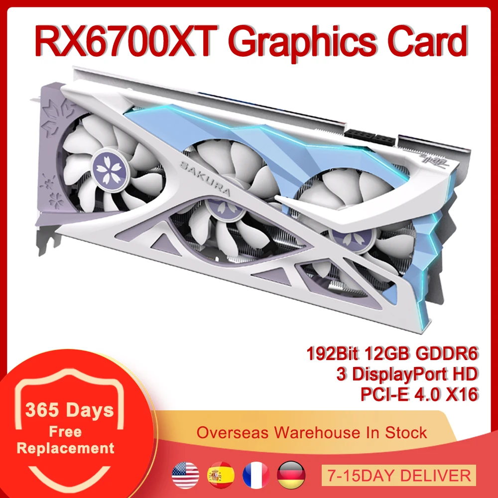 

Yeston RX6700XT Graphics Card PCI-E 4.0 X16 192Bit 12GB GDDR6 Video Card 3 DisplayPort HD for AMD RX 6700 XT 12G 192 Bit