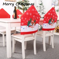 2023 christmas party dining chair covers home room decoration santa claus snowman xmans banquet hotel chair decor cover new year
