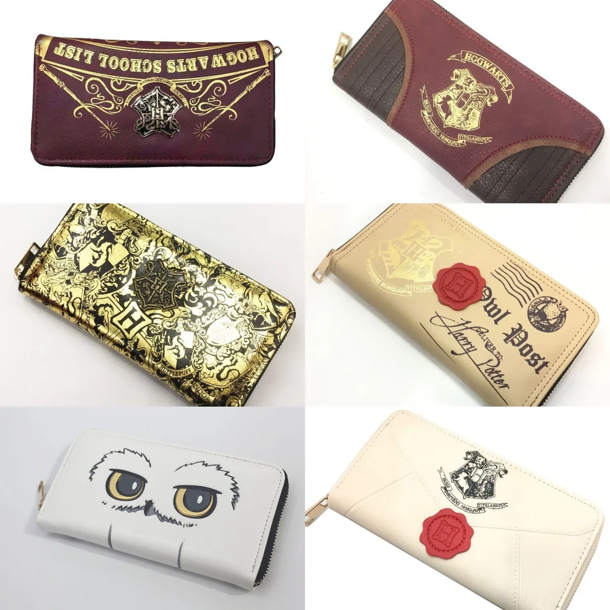 

Harry Potter Long Purse Wallet Multiple Styles Mixed PU Leather Buckle Money Clip Zipper Coin Purse Clutch Bag for Women Men