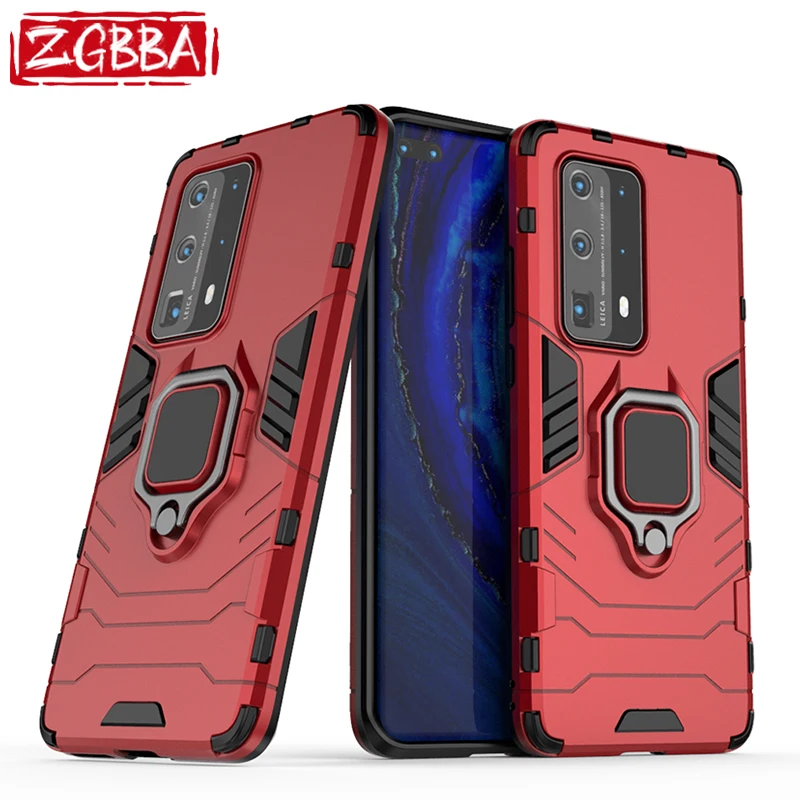 

Anti Drop Case For Huawei P20 P30 P40 Lite P50 Pro P40Pro Plus 6x 9x Nzone S7Pro Shockproof Magnetic Ring Car Holder Phone Cover