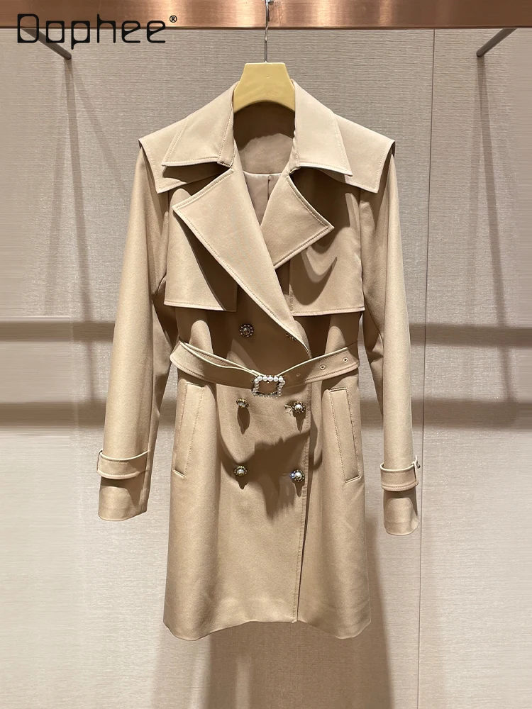 Хаки Тренч Элегантные женские весенние новинки 2023 года Высококачественные