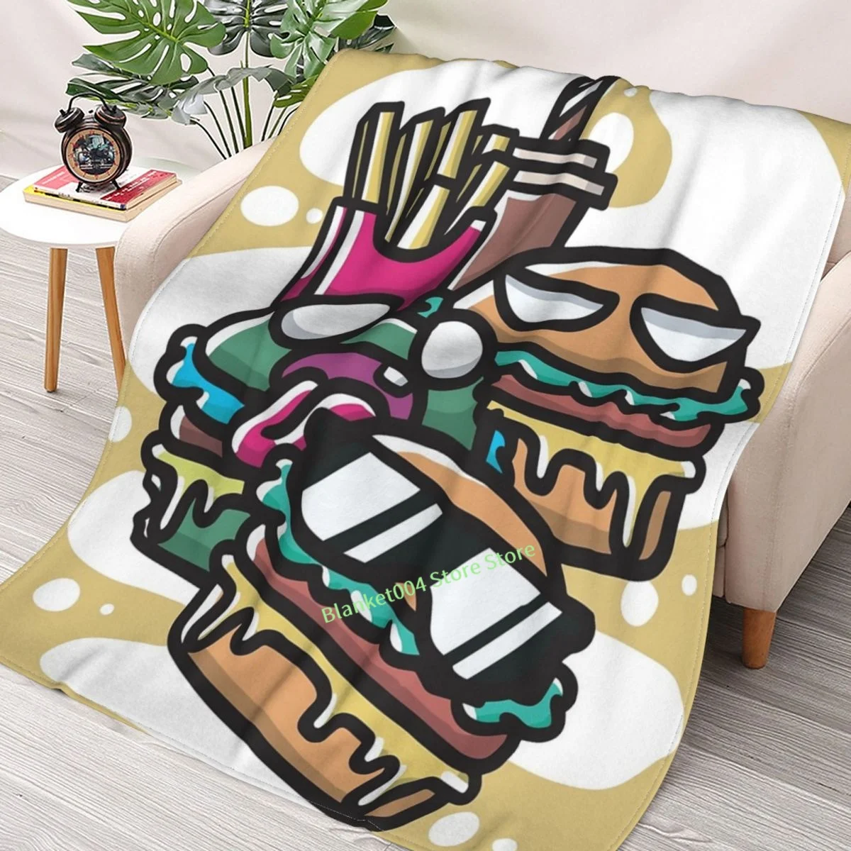 

Гамбургер Брос. Декоративное одеяло с 3D принтом для дивана, спальни, детей и взрослых, рождественский подарок
