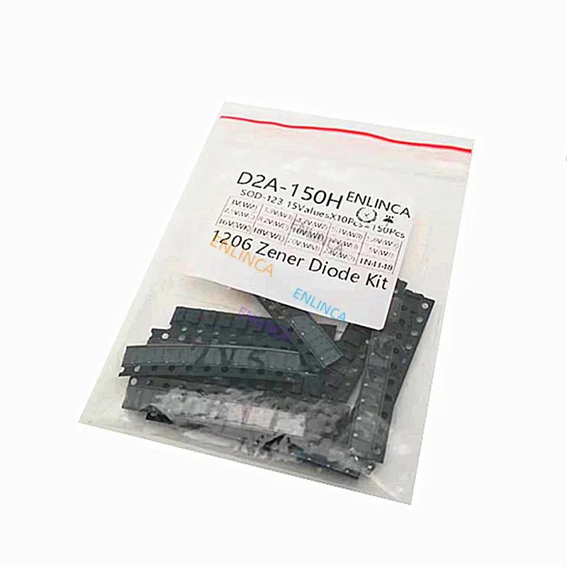 Комплект стабилитронных диодов SOD-150, 123, SOD-1206, 323 Вт, 15 видов, 10 шт., 3 в, 0,5 В, 3,3 В, 4,7 В, 5,1 В, 5,6 В, 7,5 в