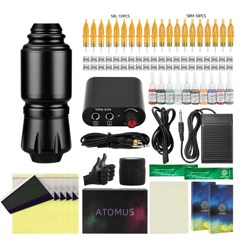 

Набор для тату-машинки JimKing, профессиональный ротационный Набор для перманентного макияжа, с картриджами источника питания и иглами