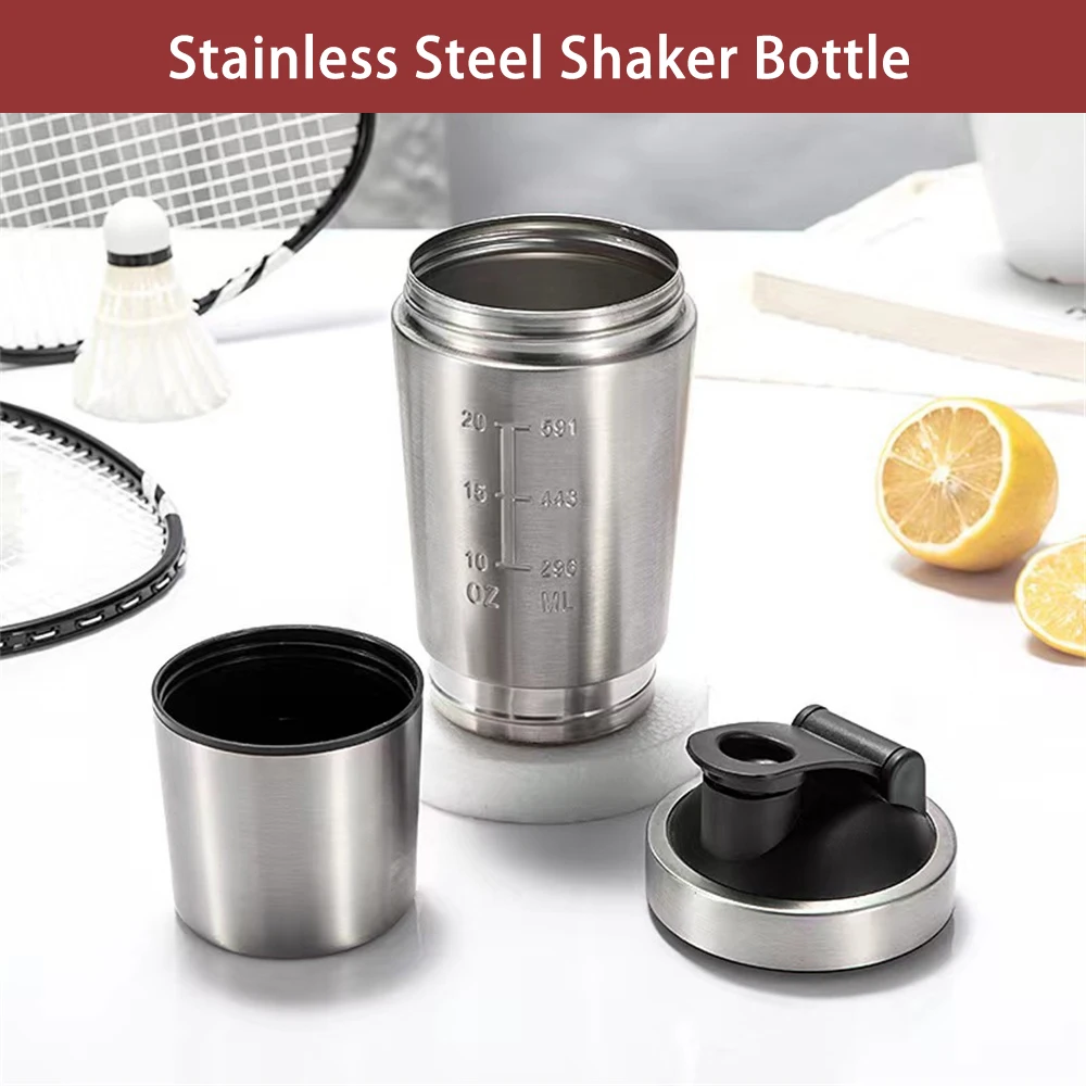 

Stainless Steel Shaker Bottle Whey Protein Blender Bottle Protein Powder Mixing Cup Water Bottles Gym Sport Travel Water Cup