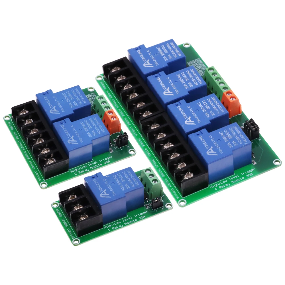 2-канальный релейный модуль 30 А с изоляцией оптрона 5 в 12 В 24