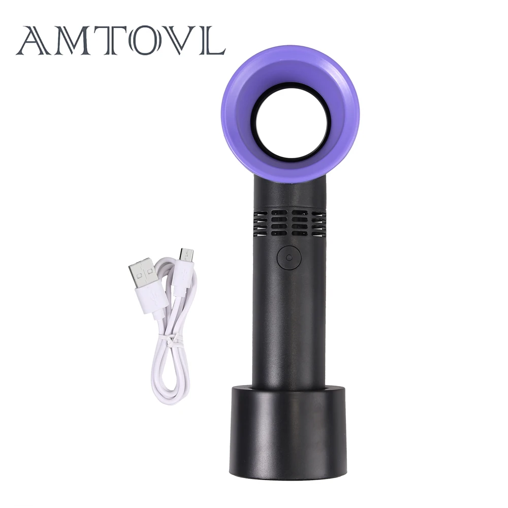 

AMTOVL USB Mini Fan Portable Handheld Bladeless Fans Rechargeable Pocket Cooling Summer Outdoor Hiking Fan Radiator with Control