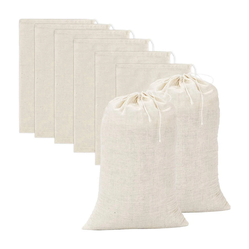

20 Pieces Large Muslin Bags Cotton Drawstring Bags,Tea Brew Bags (8 X 12 Inches) Promotion