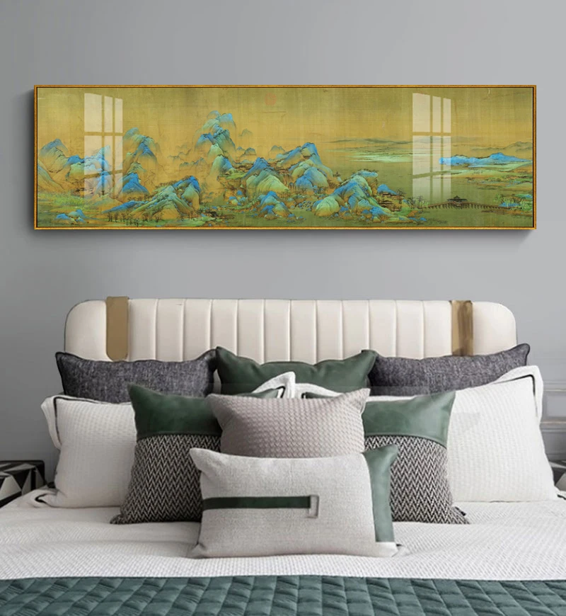 

Отрывок живописи "Тысяча миль рек и гор" Wang Ximeng