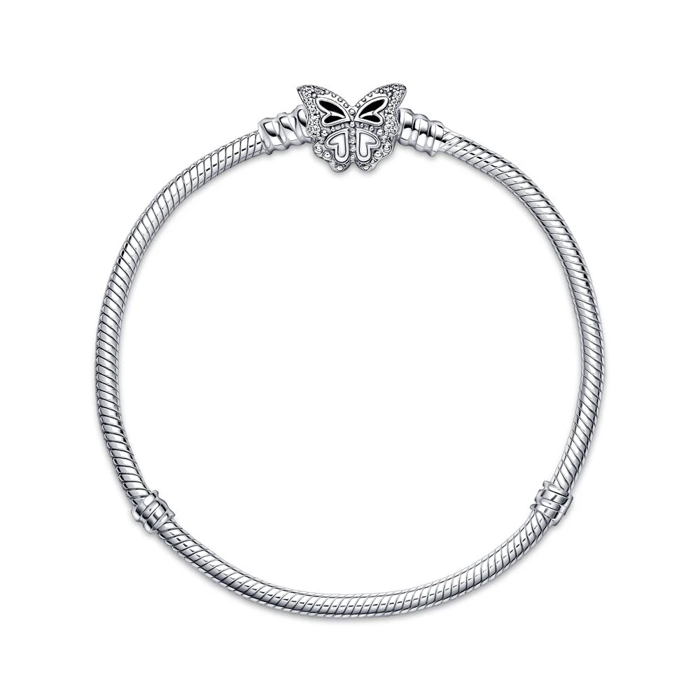 Pandora 925 Silver Moments Butterfly Fermoir Salle JOBracelet Fit for Original Charm, DIY Jewelry for Women, Birthday Gifts