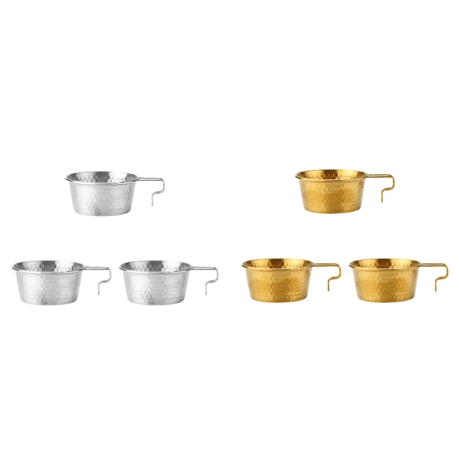 3x миска Shiraz для еды с ручкой легко моющаяся портативная из нержавеющей стали