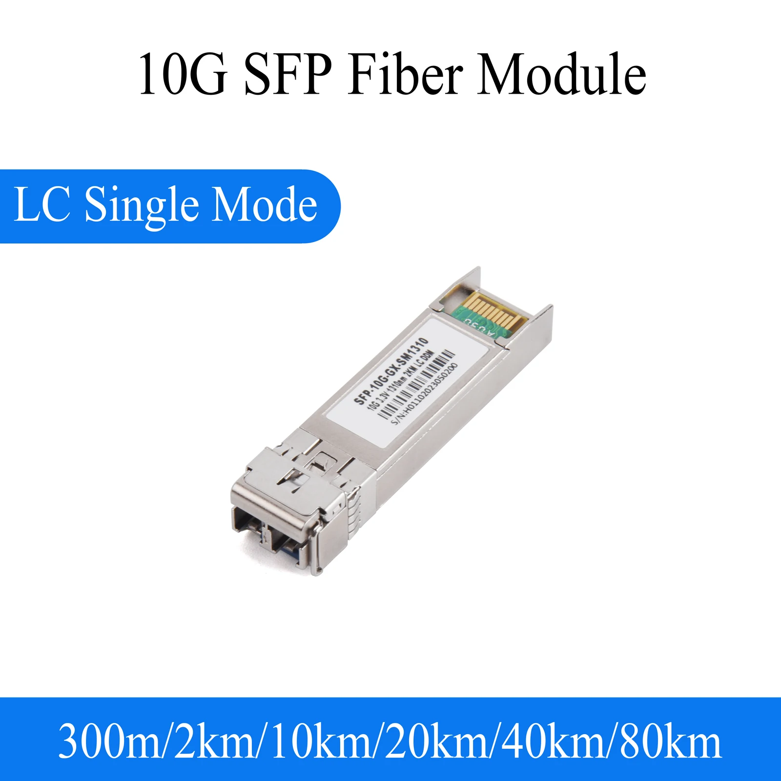 1PCS 10G Fiber SFP Module Single Mode Multi-fiber 2 LC Fiber 1310nm/1550nm Transceiver Module Fit Cisco Mikrotik Ethernet Switch