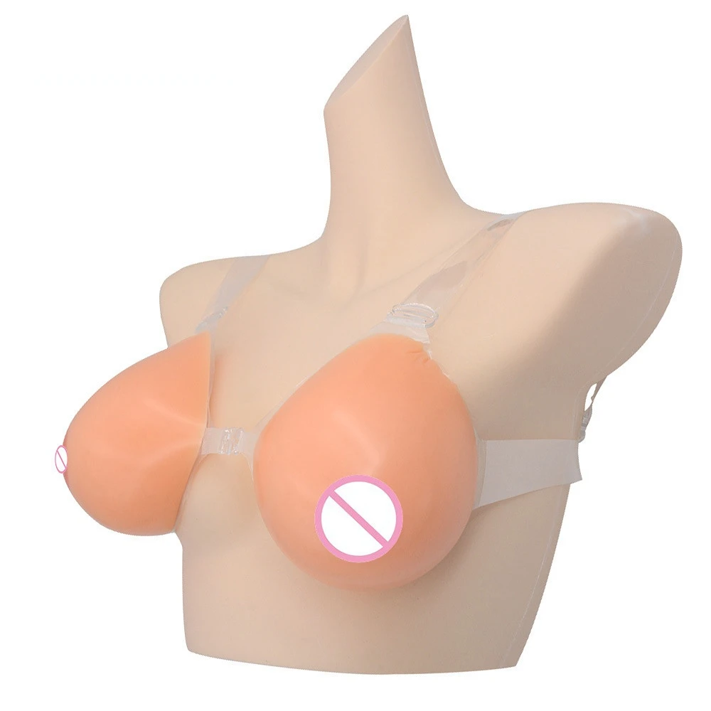 Fake Breast Water Drop Concave Bottom Plump Cross-dressing Silicone Milk Replaceable Shoulder Strap Fake Breast