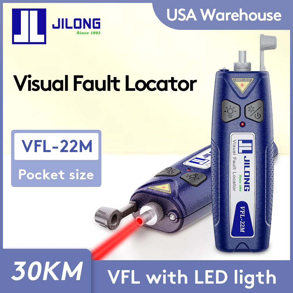 

30km VFL JILONG Visual Fault Locator 10mW 20mW 30mW, VFL Fiber optic Red Laser LED lights