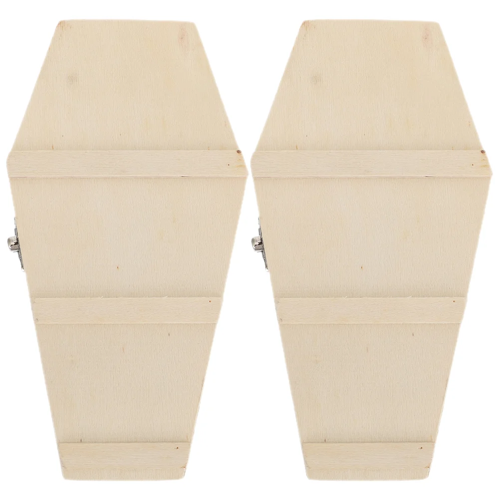 

2 Pcs Halloween Coffin Box Prop Party Decorative Decoration Candy Container Props Containers Favors