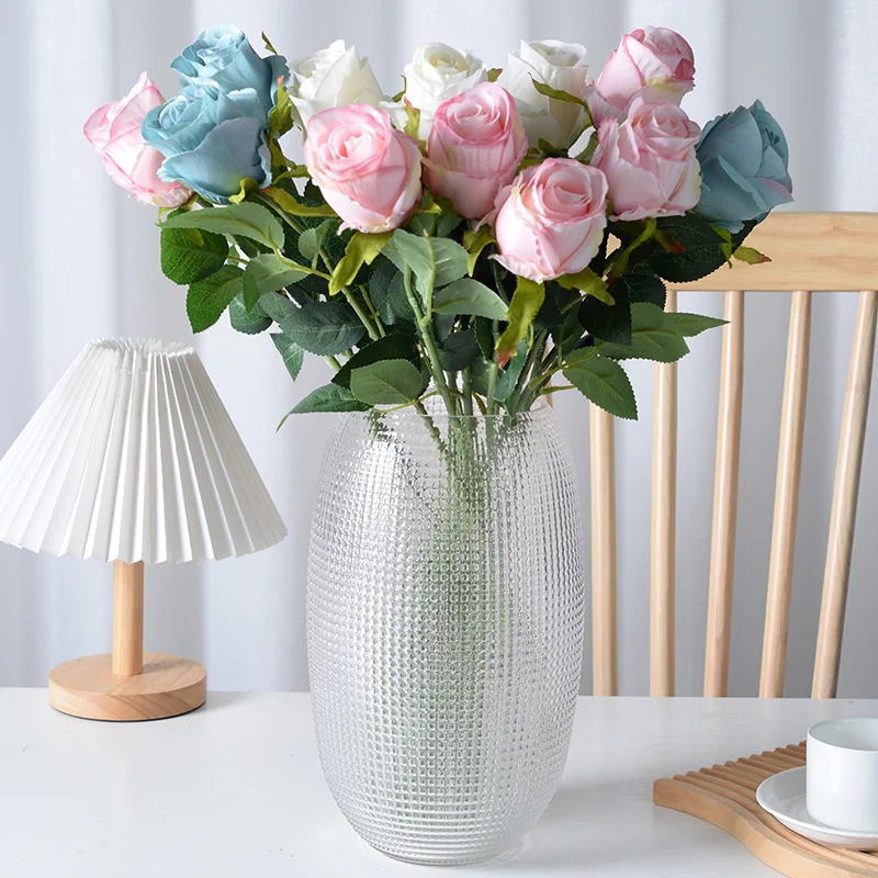 Болгарская роза пластиковый искусственный цветок длинная ветка розы элитный