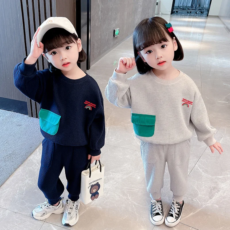 

Girls Suit Sweatshirts +Pants Cotton 2Pcs/Sets 2022 Scoop Spring Autumn Thicken High Quality Sports Sets Kid Baby Children Cloth
