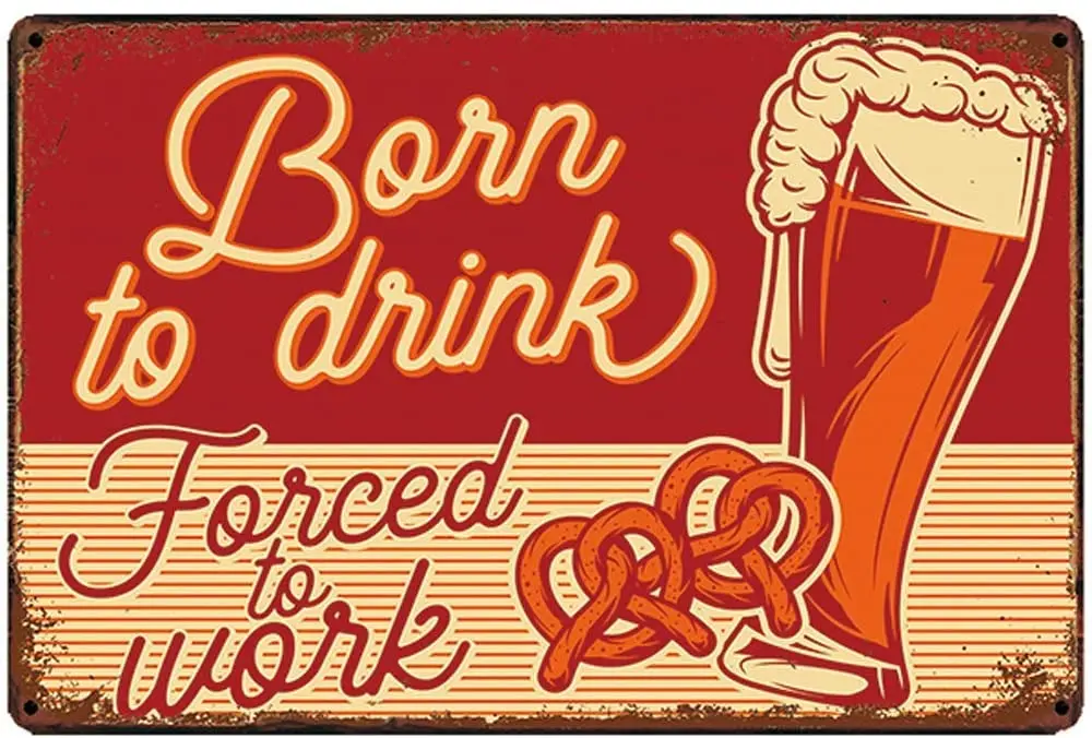 

Poster signboard tin metal retro beer wall decoration art tattered elegant gift