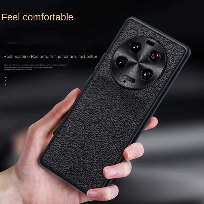 

Premium Genuine Cowhide Leather Phone Case For Xiaomi Mi 13 Ultra Mi13 Pro 12SUltra Metal Camera Lens Protector Matte Back Cover