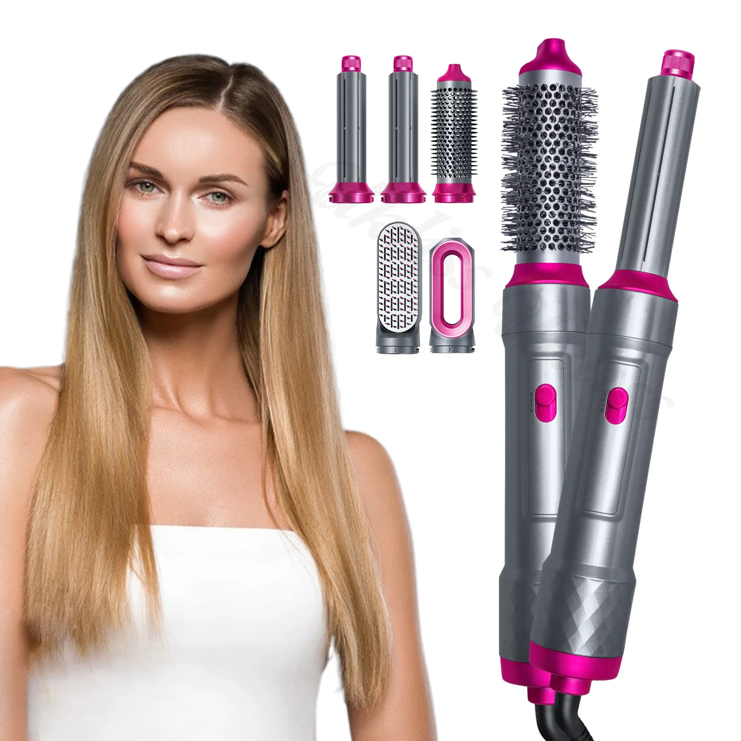 

Hot Air Styling Comb Electric Hair Straightener 5 In 1 Hair Dryer Brush 1200W Blow Dryer Hair Blowing Brush Curling Iron Styler