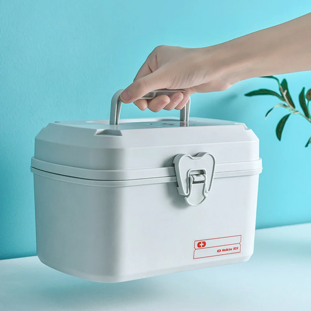 

1pc Emergency Medecine Container Box Case Multi-layer Functional Container Case Box for Office