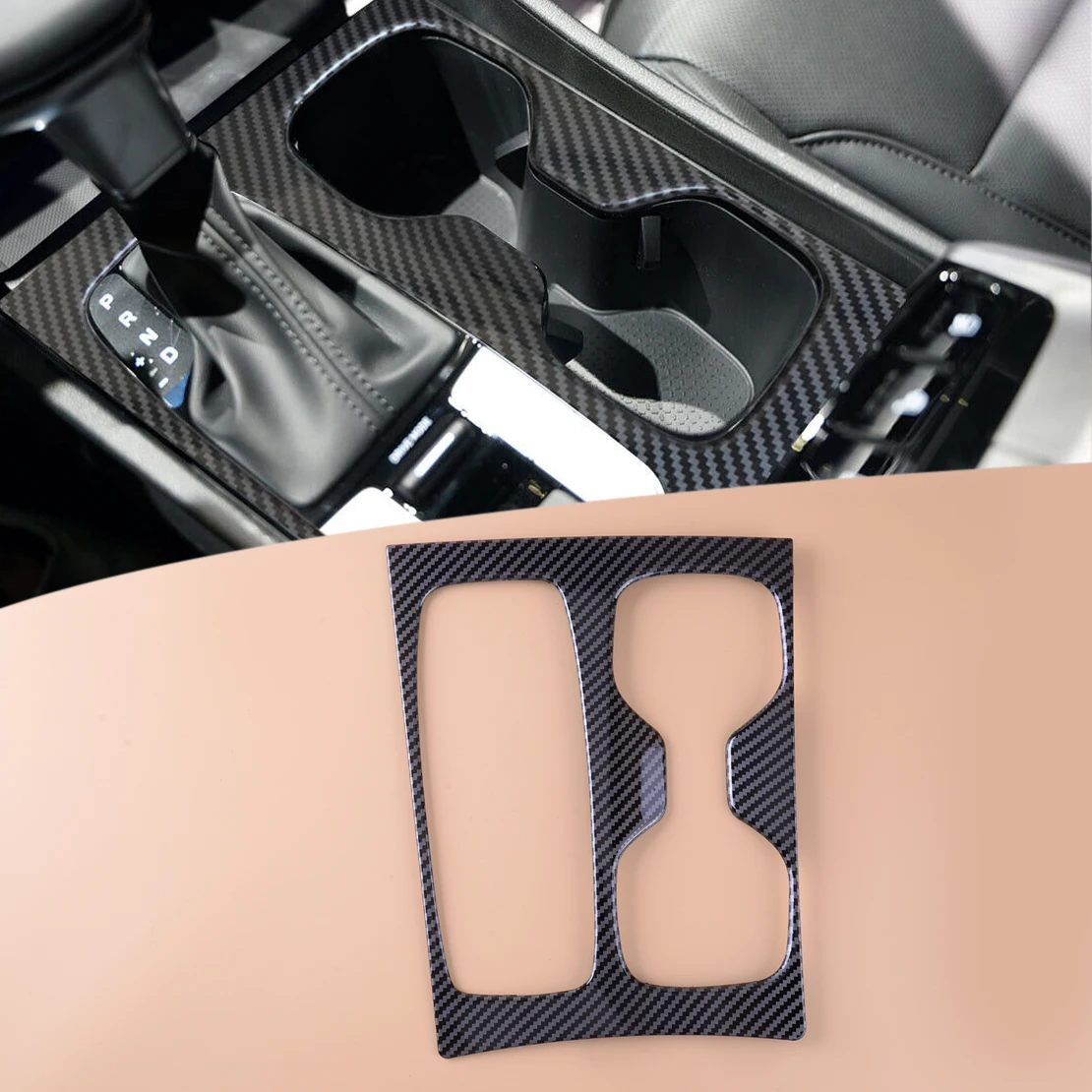 

Car Gear Shift Panel Cover Trim Frame Decoration Fit For Hyundai Santa Cruz 2022 2023 Left Hand Drive Carbon Fiber Texture ABS